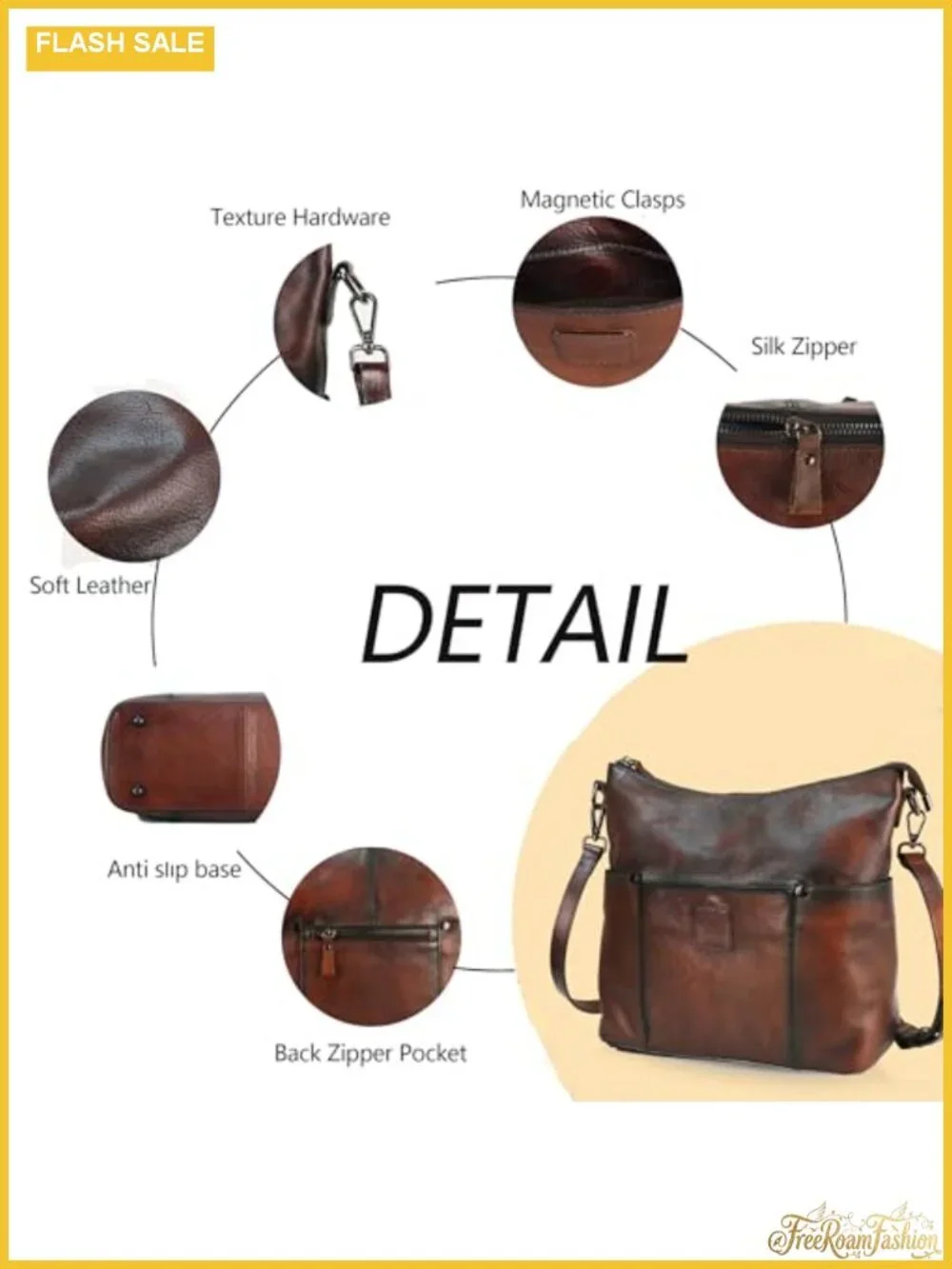 Genuine Leather Hobo Bag Crossbody Shoulder Purse Handbag